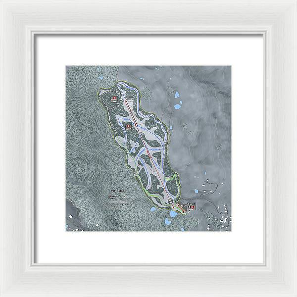 Mt Eyak Ski Trail Map - Framed Print - Powderaddicts