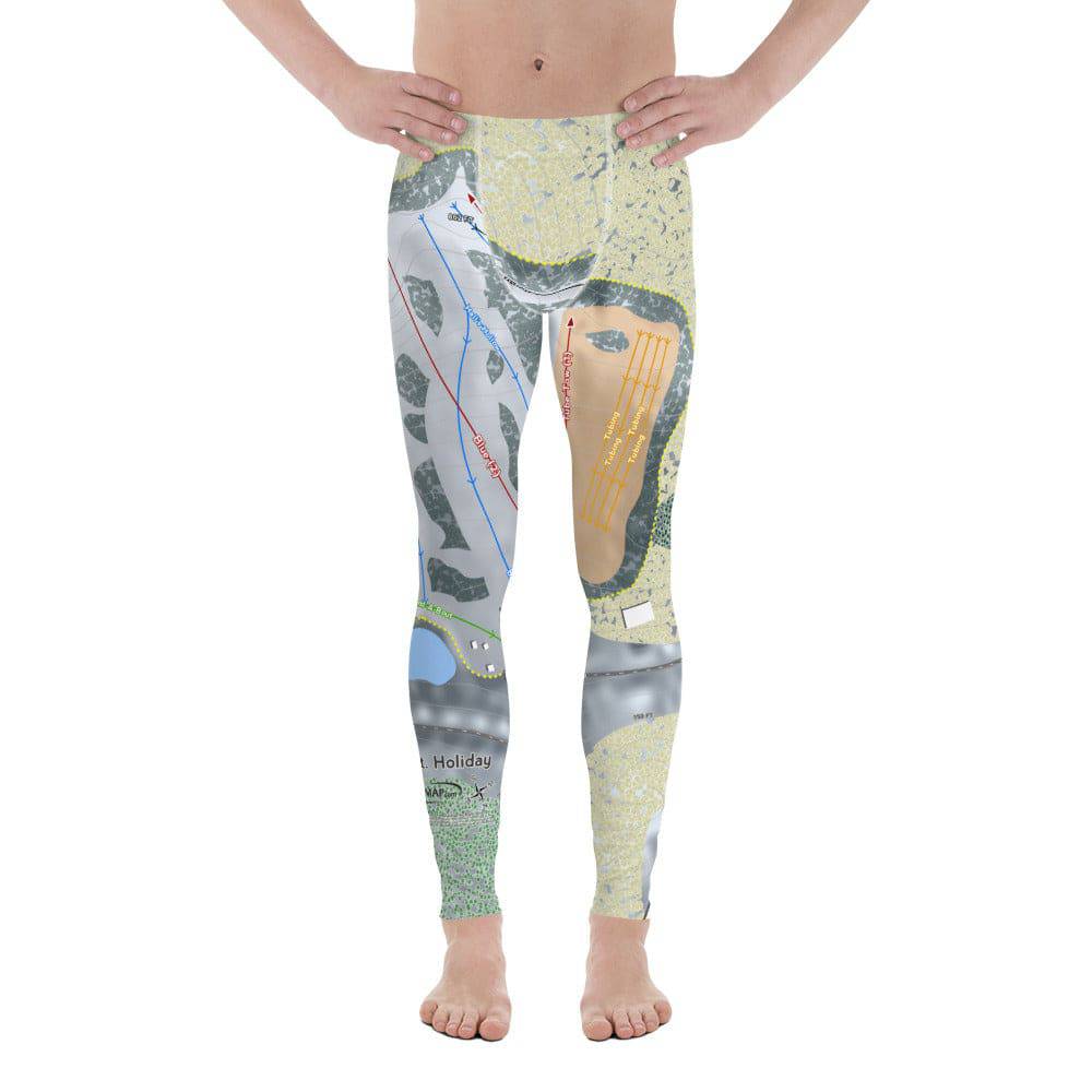 Mt Holiday, Michigan Ski Trail Map Men's Base Layer Bottom - Powderaddicts