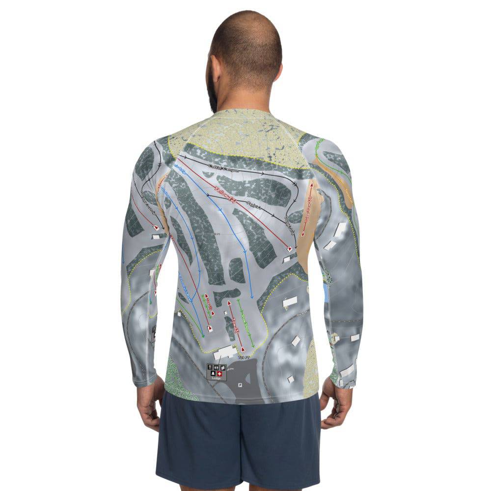 Mt Holiday, Michigan Ski Trail Map Men's Base Layer Top - Powderaddicts