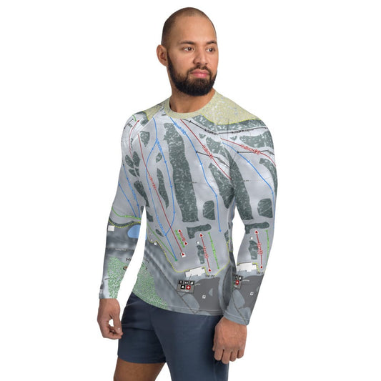 Mt Holiday, Michigan Ski Trail Map Men's Base Layer Top - Powderaddicts