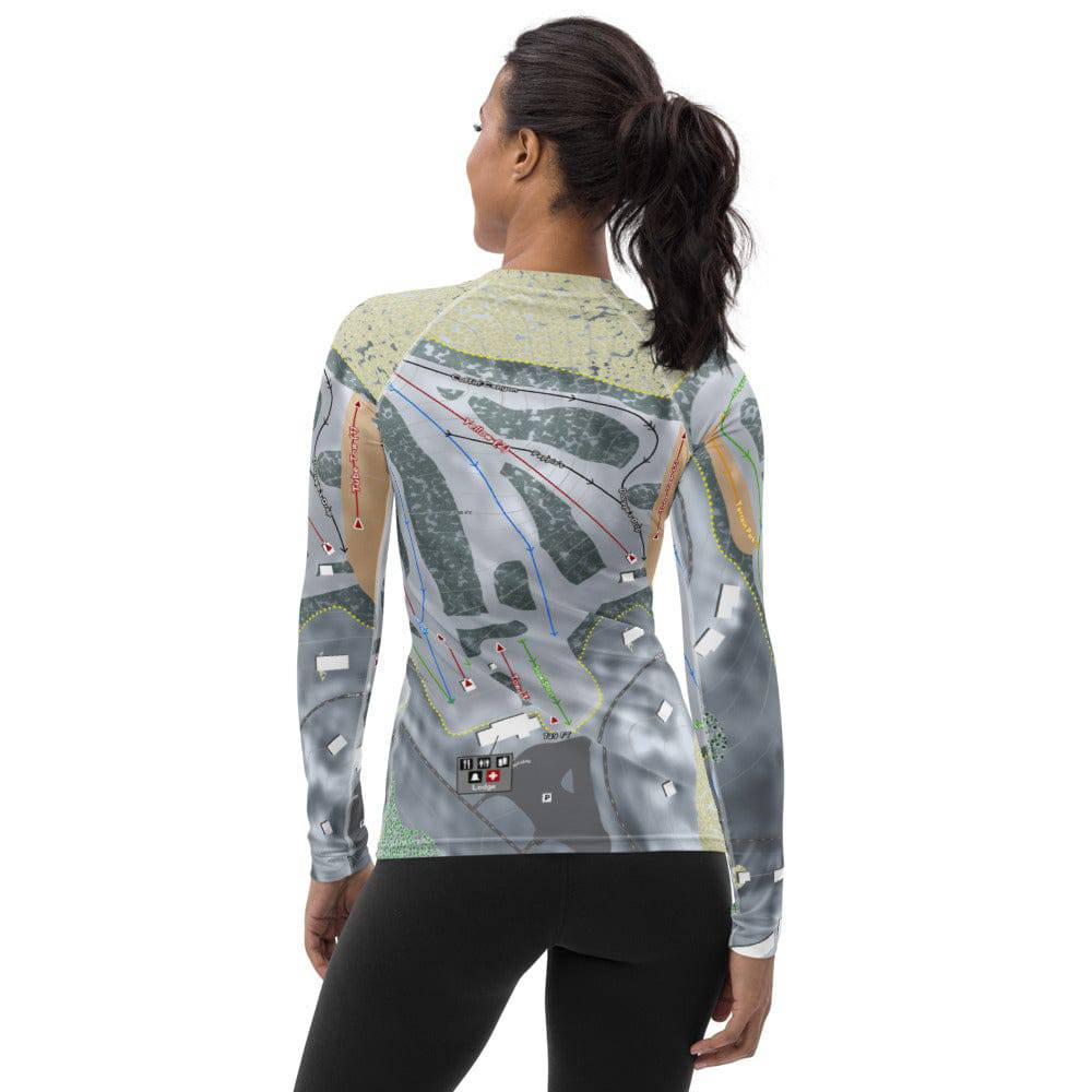 Mt Holiday, Michigan Ski Trail Map Women's Base Layer Top - Powderaddicts