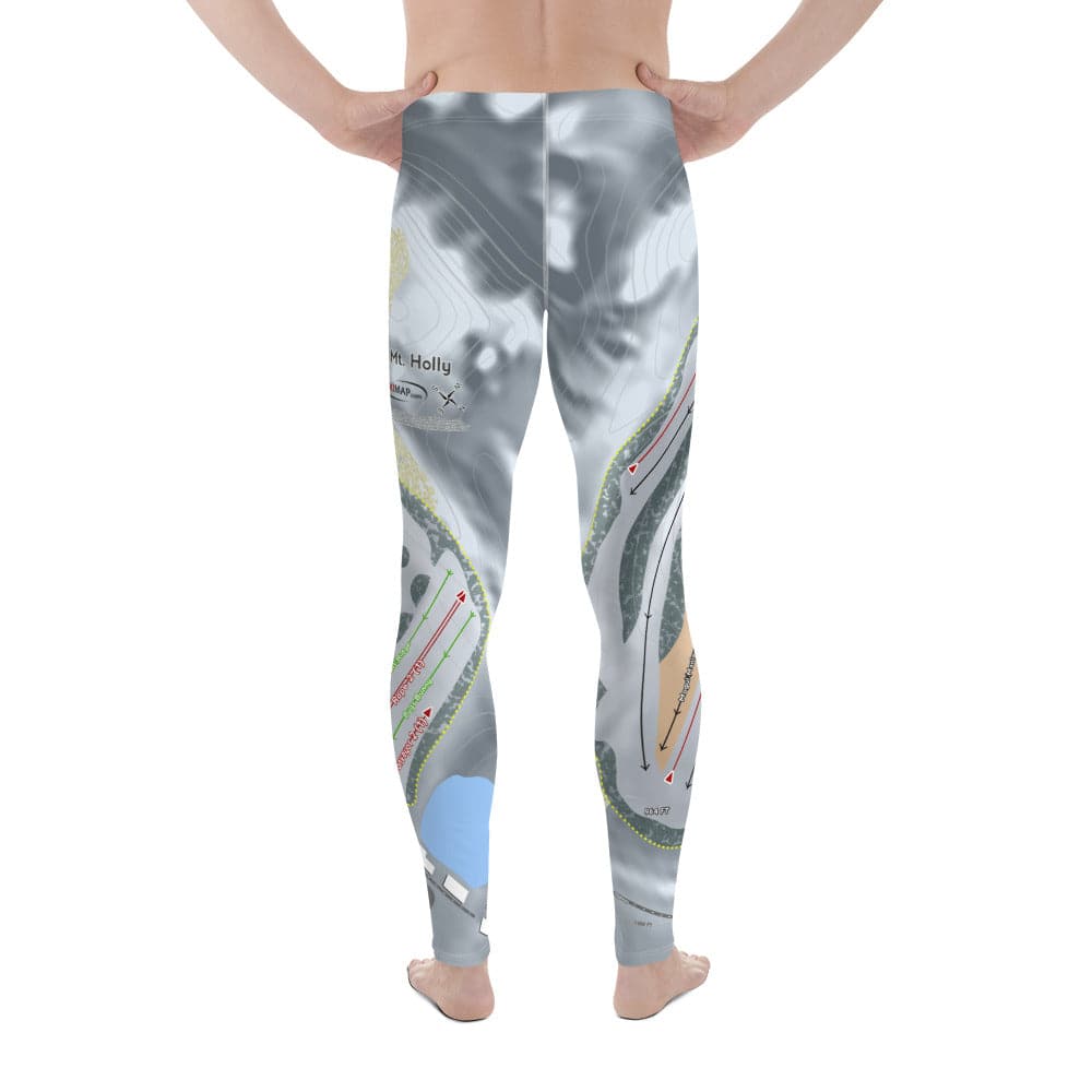 Mt Holly, Michigan Ski Trail Map Men's Base Layer Bottom - Powderaddicts