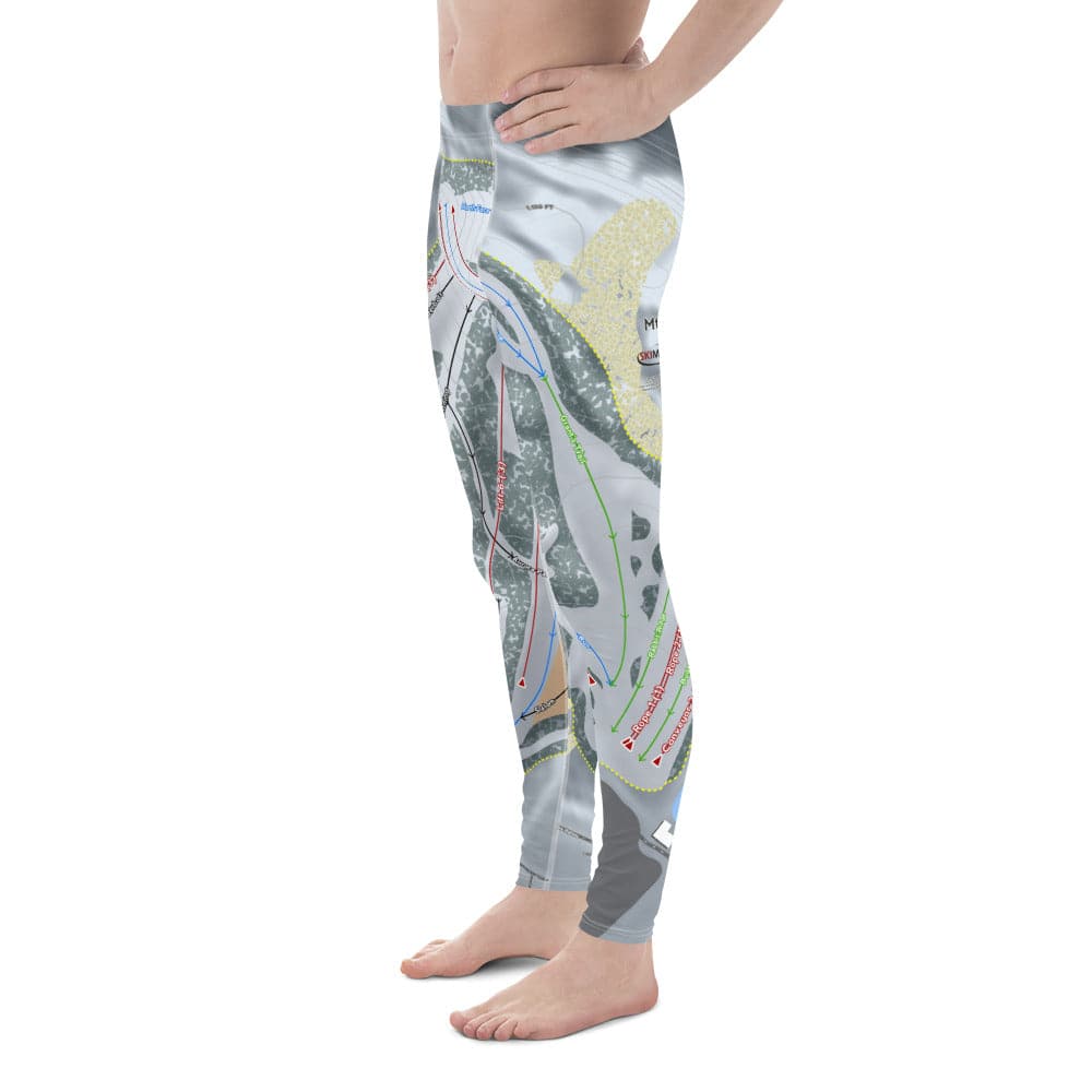 Mt Holly, Michigan Ski Trail Map Men's Base Layer Bottom - Powderaddicts