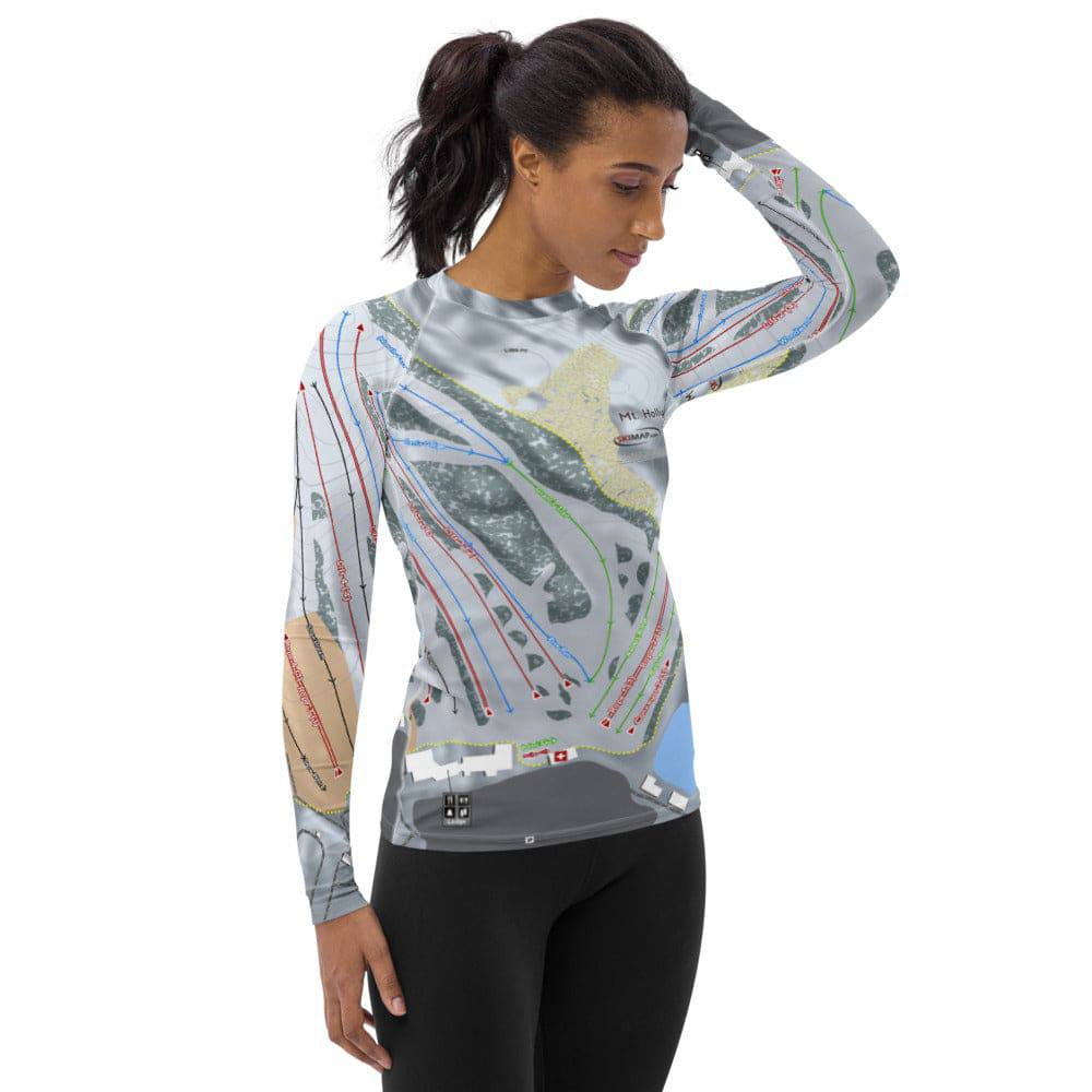 Mt Holly, Michigan Ski Trail Map Women's Base Layer Top - Powderaddicts