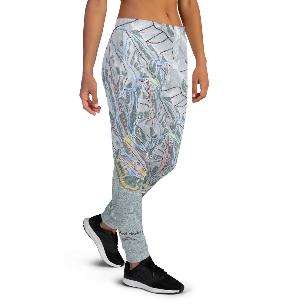 Mt Hood Meadows, Oregon Ski Trail Map Women's Mid-Layer - Powderaddicts