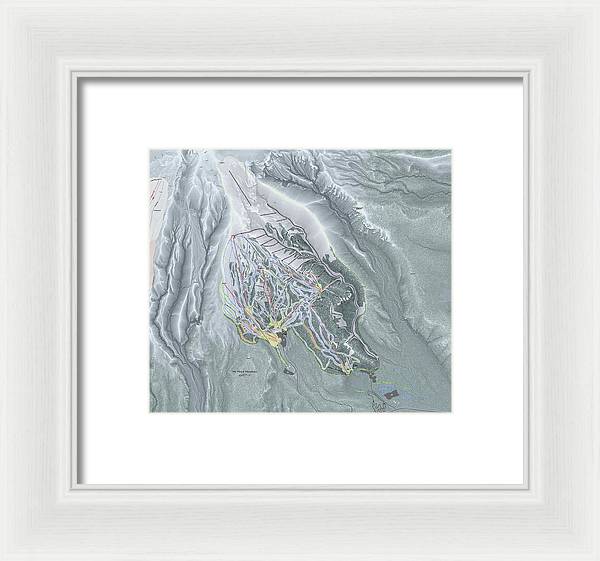 Mt Hood Meadows Ski Trail Map - Framed Print - Powderaddicts