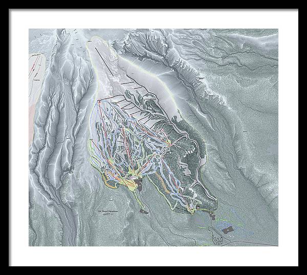 Mt Hood Meadows Ski Trail Map - Framed Print - Powderaddicts