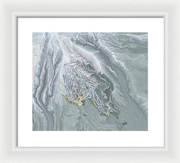 Mt Hood Meadows Ski Trail Map - Framed Print - Powderaddicts