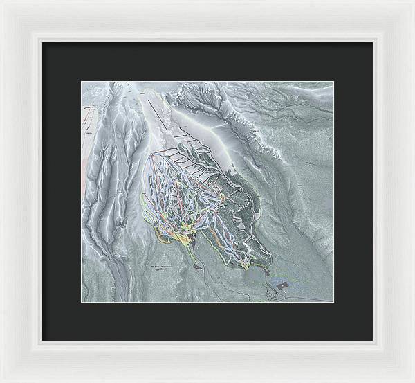 Mt Hood Meadows Ski Trail Map - Framed Print - Powderaddicts
