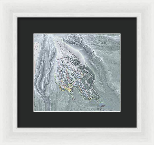 Mt Hood Meadows Ski Trail Map - Framed Print - Powderaddicts