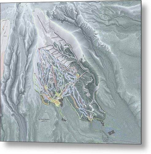 Mt Hood Meadows Ski Trail Map - Metal Print - Powderaddicts