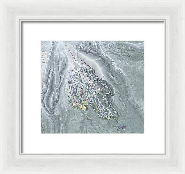 Mt Hood Meadows Ski Trail Map - Framed Print - Powderaddicts