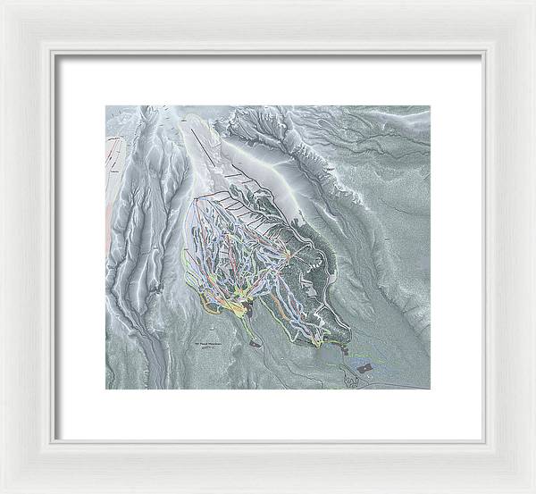 Mt Hood Meadows Ski Trail Map - Framed Print - Powderaddicts