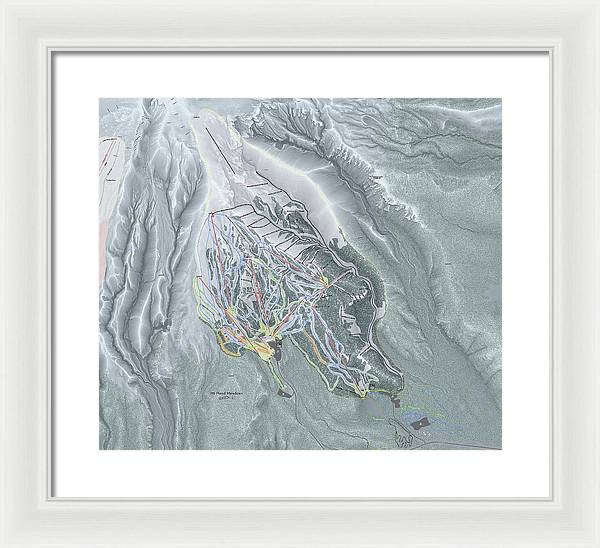 Mt Hood Meadows Ski Trail Map - Framed Print - Powderaddicts