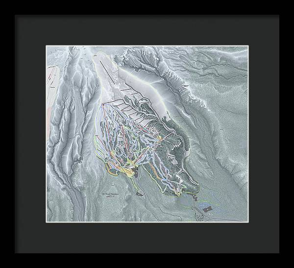 Mt Hood Meadows Ski Trail Map - Framed Print - Powderaddicts
