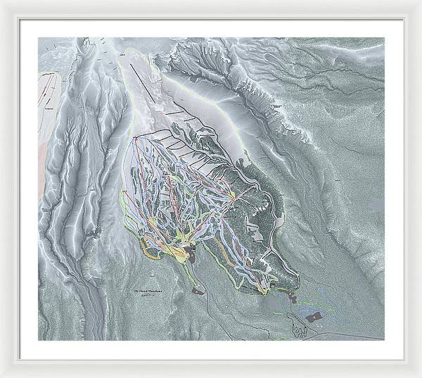 Mt Hood Meadows Ski Trail Map - Framed Print - Powderaddicts