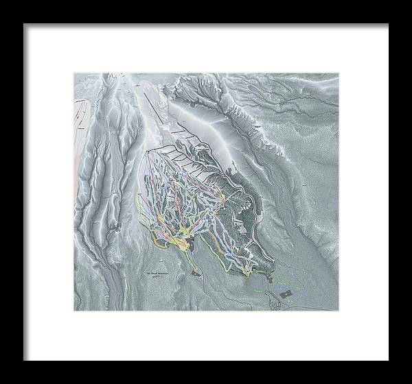 Mt Hood Meadows Ski Trail Map - Framed Print - Powderaddicts