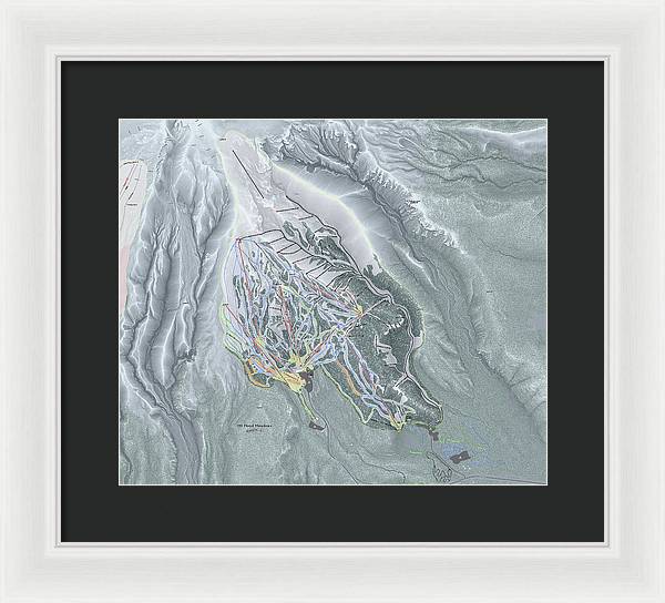 Mt Hood Meadows Ski Trail Map - Framed Print - Powderaddicts