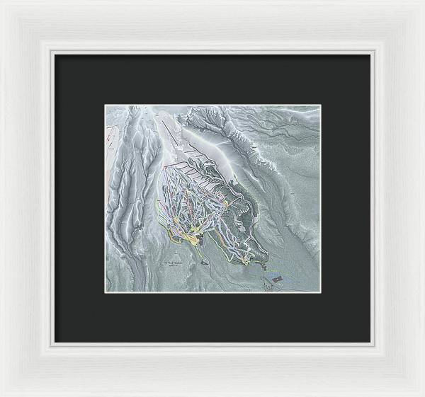 Mt Hood Meadows Ski Trail Map - Framed Print - Powderaddicts