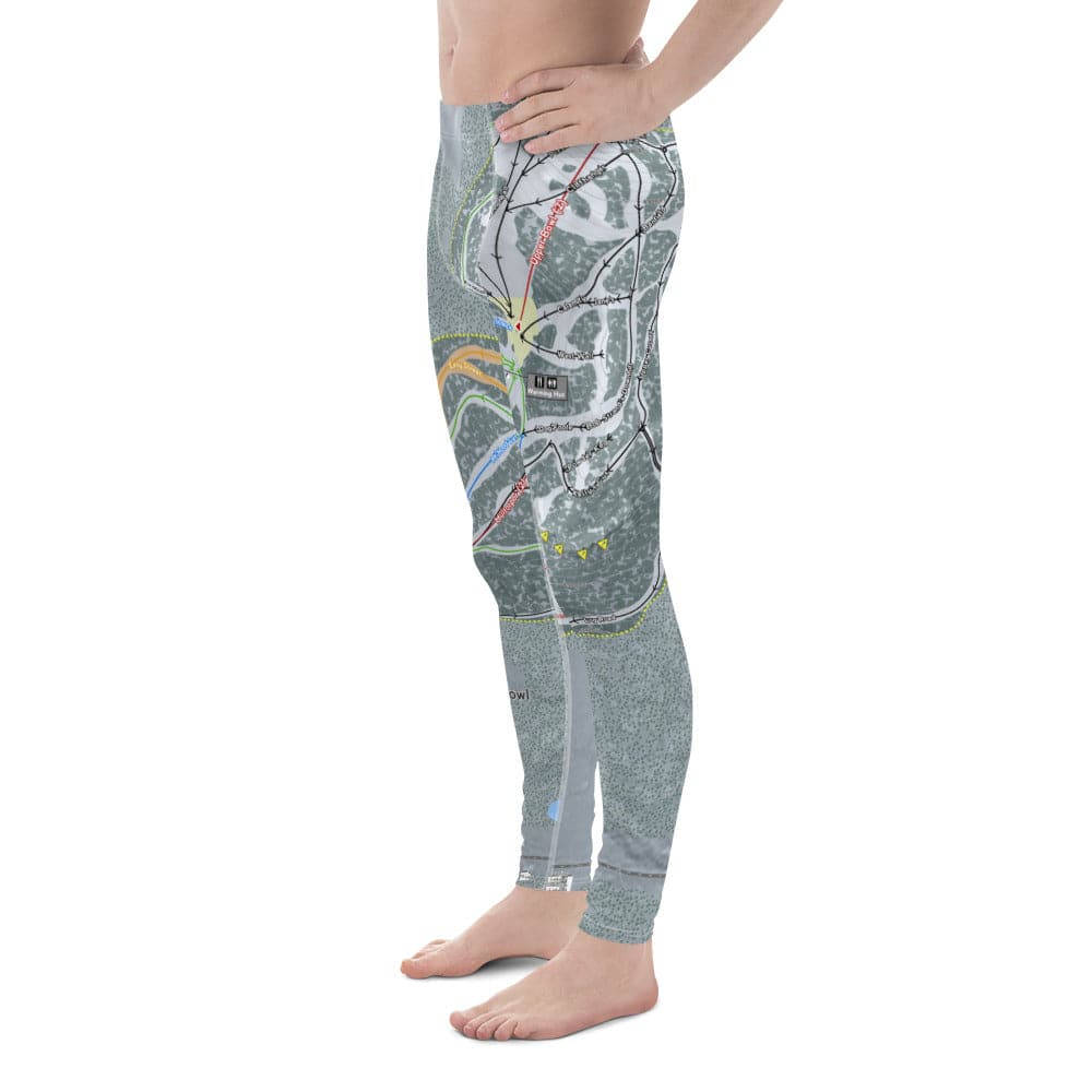 Mt Hood Ski Bowl, Oregon Ski Trail Map Men's Base Layer Bottom - Powderaddicts