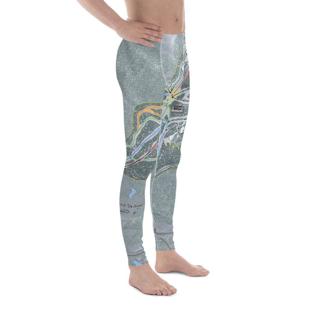 Mt Hood Ski Bowl, Oregon Ski Trail Map Men's Base Layer Bottom - Powderaddicts