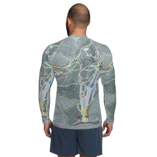 Mt. Hood Ski Bowl, Oregon Ski Trail Map Men's Base Layer Top - Powderaddicts
