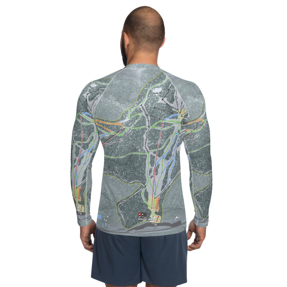 Mt. Hood Ski Bowl, Oregon Ski Trail Map Men's Base Layer Top - Powderaddicts