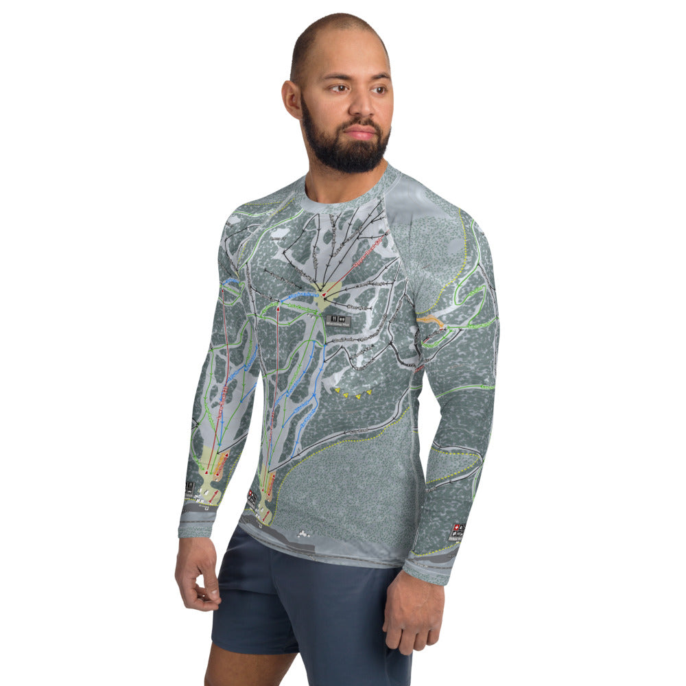 Mt. Hood Ski Bowl, Oregon Ski Trail Map Men's Base Layer Top - Powderaddicts