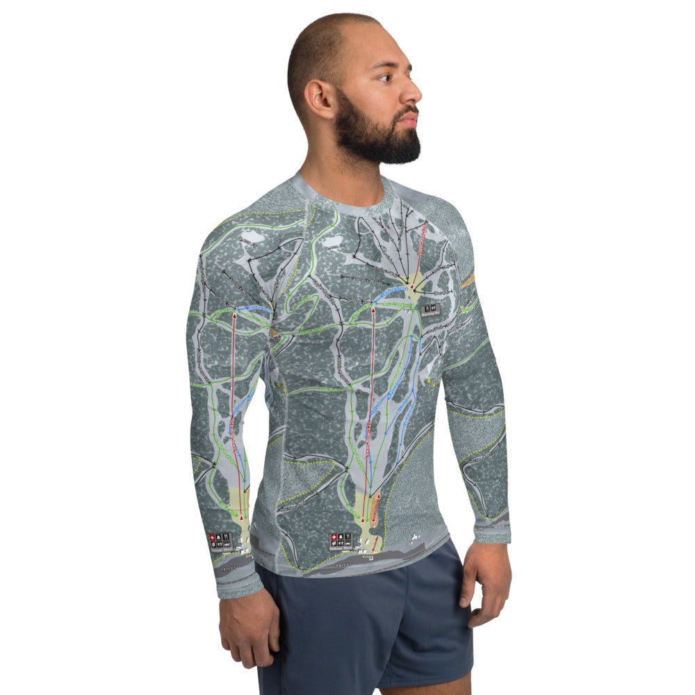 Mt. Hood Ski Bowl, Oregon Ski Trail Map Men's Base Layer Top - Powderaddicts