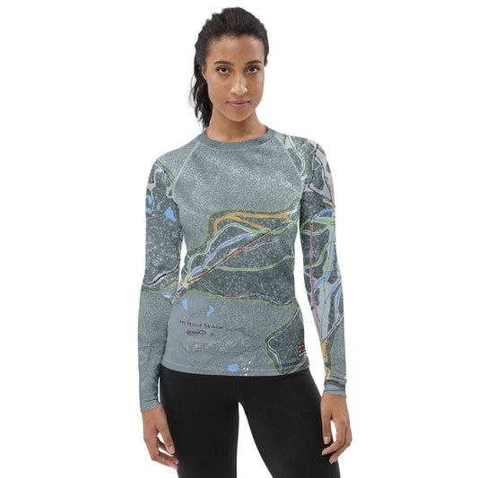 Mt Hood Ski Bowl, Oregon Ski Trail Map Women's Base Layer Top - Powderaddicts