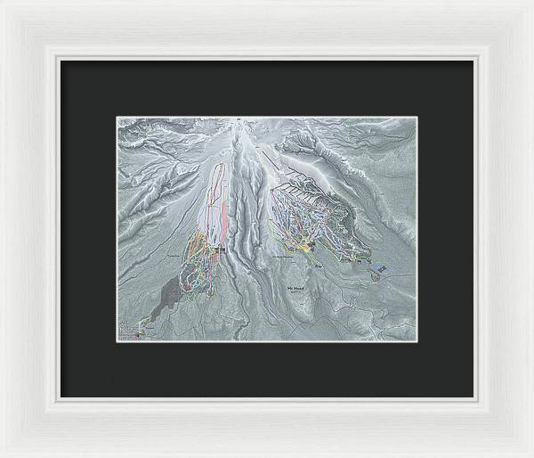 Mt Hood Ski Trail Map - Framed Print - Powderaddicts