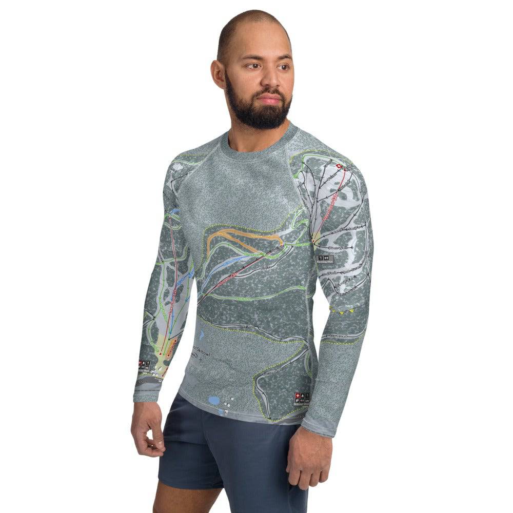 Mt Hood Skibowl, Oregon Ski Trail Map Men's Base Layer Top - Powderaddicts