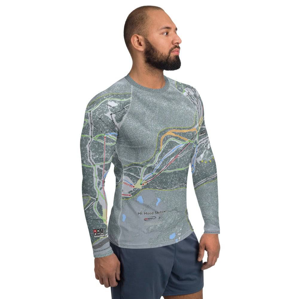 Mt Hood Skibowl, Oregon Ski Trail Map Men's Base Layer Top - Powderaddicts