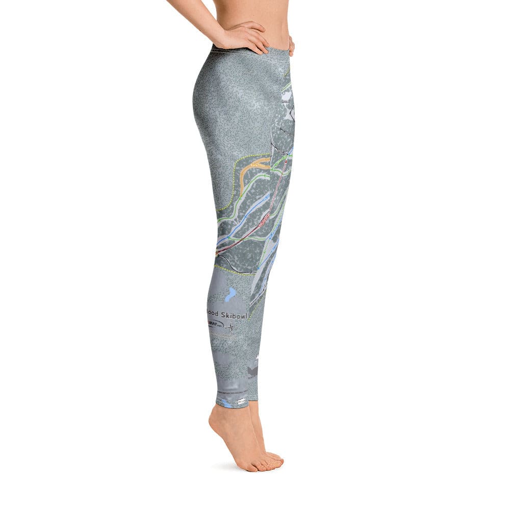 Mt Hood Skibowl, Oregon Ski Trail Map Women's Base Layer Bottom - Powderaddicts