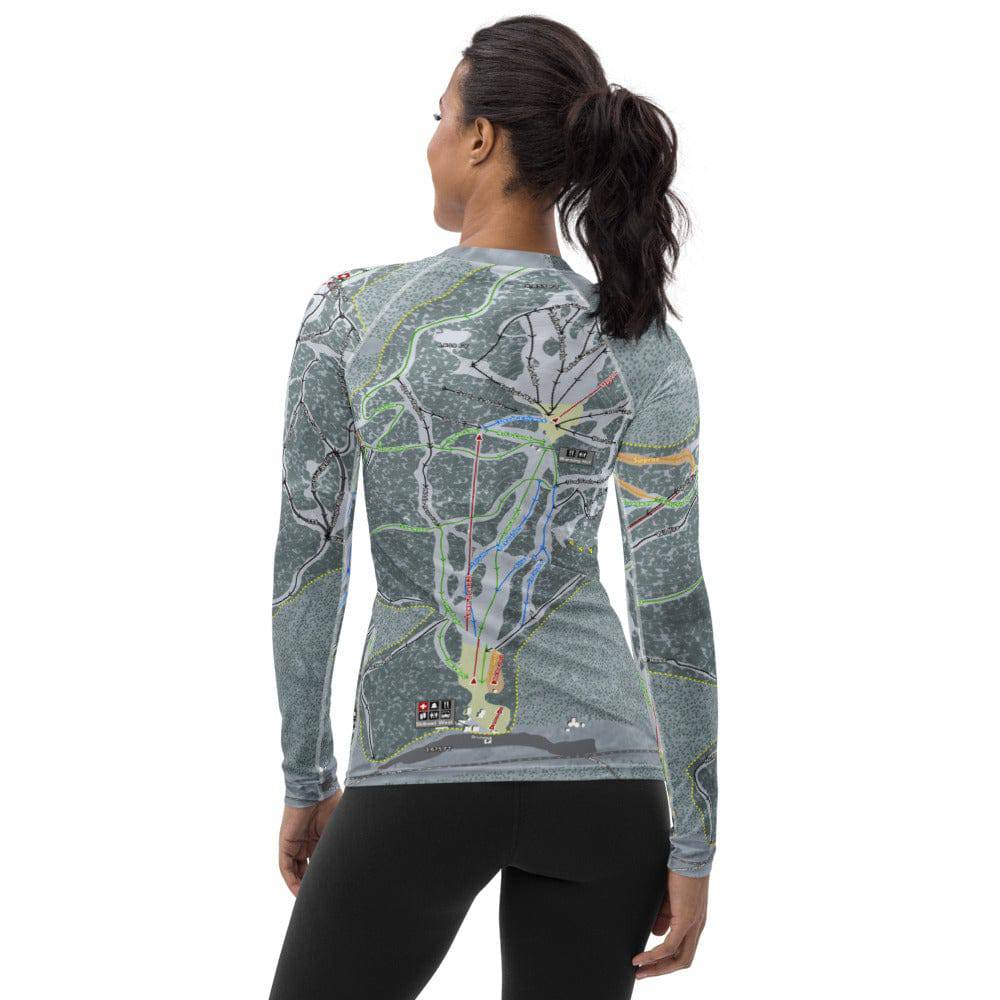 Mt Hood Skibowl, Oregon Ski Trail Map Women's Base Layer Top - Powderaddicts