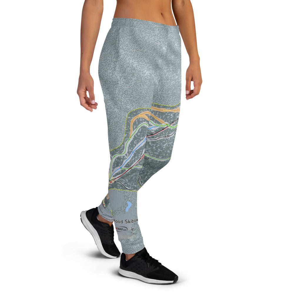 Mt Hood Skibowl, Oregon Ski Trail Map Women's Mid-Layer - Powderaddicts