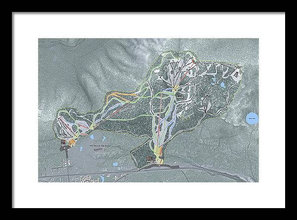 Mt Hood Skibowl Ski Trail Map - Framed Print - Powderaddicts