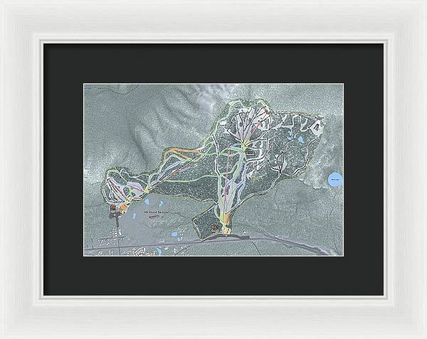 Mt Hood Skibowl Ski Trail Map - Framed Print - Powderaddicts