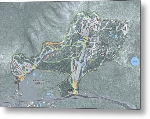 Mt Hood Skibowl Ski Trail Map - Metal Print - Powderaddicts