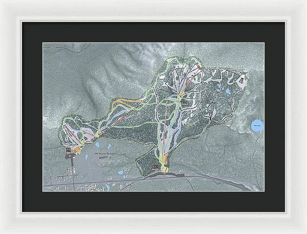 Mt Hood Skibowl Ski Trail Map - Framed Print - Powderaddicts
