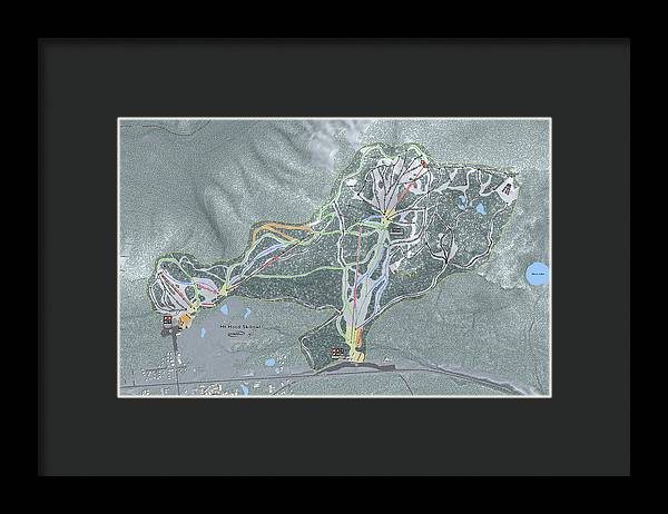 Mt Hood Skibowl Ski Trail Map - Framed Print - Powderaddicts