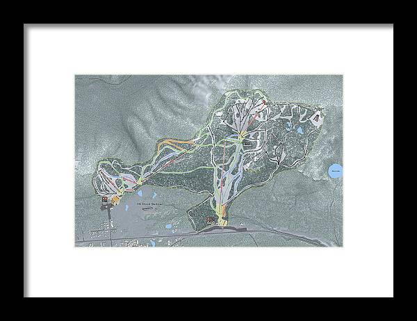 Mt Hood Skibowl Ski Trail Map - Framed Print - Powderaddicts