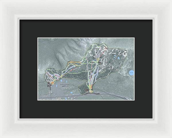 Mt Hood Skibowl Ski Trail Map - Framed Print - Powderaddicts