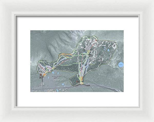 Mt Hood Skibowl Ski Trail Map - Framed Print - Powderaddicts