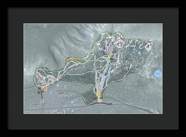 Mt Hood Skibowl Ski Trail Map - Framed Print - Powderaddicts