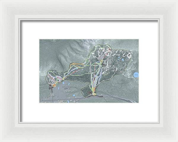 Mt Hood Skibowl Ski Trail Map - Framed Print - Powderaddicts