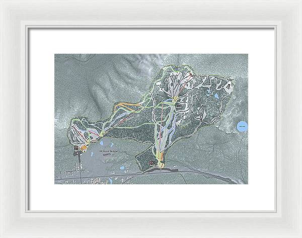 Mt Hood Skibowl Ski Trail Map - Framed Print - Powderaddicts