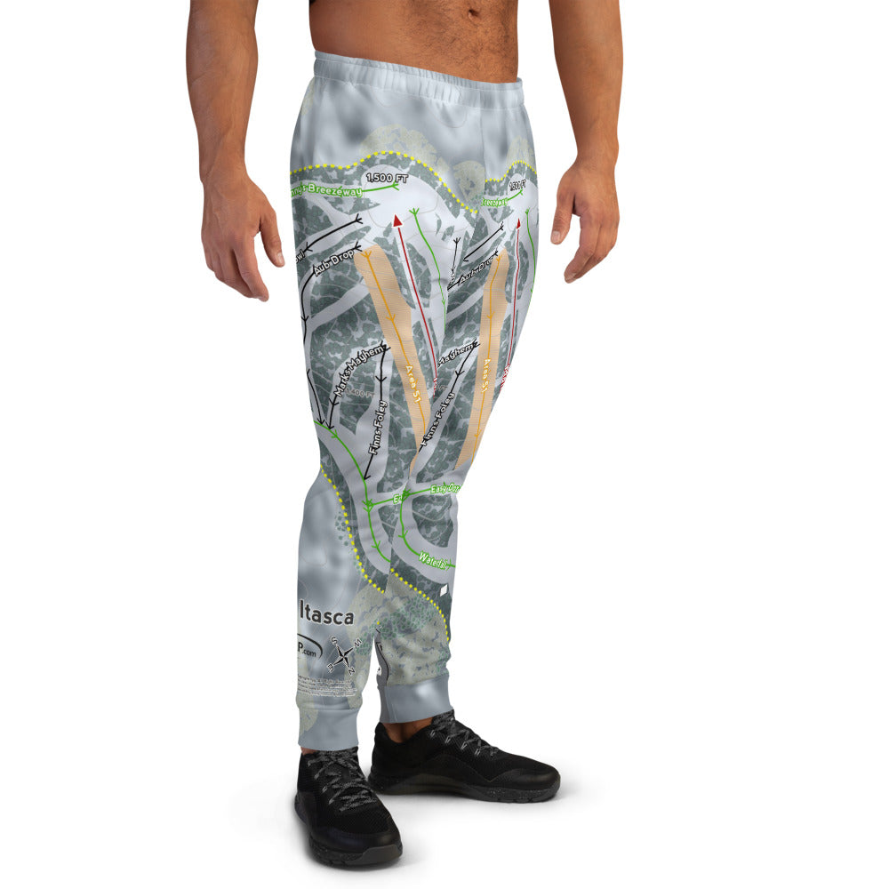 Mt Itasca, Minnesota Ski Trail Map Men's Mid-Layer - Powderaddicts