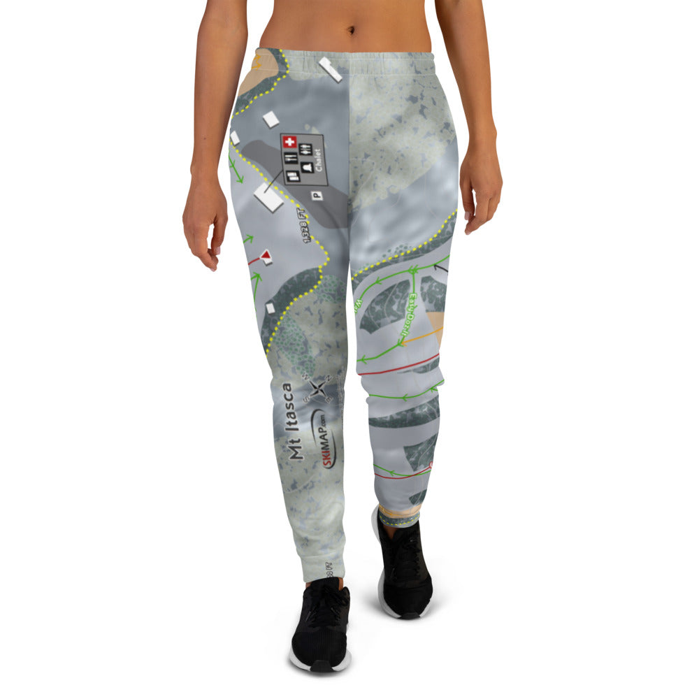 Mt Itasca, Minnesota Ski Trail Map Women's Mid-Layer