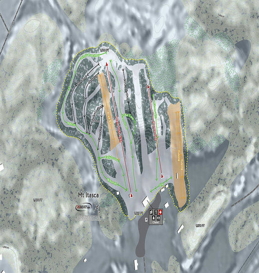 Mt Itasca Ski Trail Map - Art Print - Powderaddicts